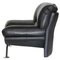 Postmodern Lounge Chair in Black Leather and Steel by Nicoletti Salotti for Avanti, Italy, 1980s, Image 2