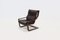 Scandinavian Bent Wood and Leather Lounge Chair, 1960s 10