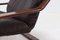 Scandinavian Bent Wood and Leather Lounge Chair, 1960s 3