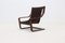 Scandinavian Bent Wood and Leather Lounge Chair, 1960s, Image 7