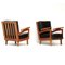 Moderne Mid-Century Sessel aus schwarzem Leder, 1970er, 2er Set 3