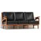 Modernes Mid-Century Lounge Sofa aus schwarzem Leder, 1960er 1