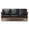 Mid-Century Modern Lounge Sofa in Black Leather, 1960s 2