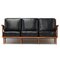 Modernes Mid-Century Lounge Sofa aus schwarzem Leder, 1960er 2