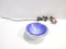 Iridescent Cornflower Blue and White Murano Glass Trinket Bowl or Ashtray, 1950s 2