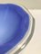 Schillernde Schale oder Aschenbecher aus Muranoglas in Kornblumenblau & Weiß, 1950er 8