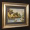 Asian Landscape with Figures, 1960, Oil on Canvas, Framed 1