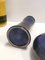 Vaso e bottiglie postmoderne smaltate blu e gialle attribuite a Parravicini, anni '70, set di 3, Immagine 14