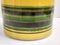 Vaso e bottiglie postmoderne smaltate blu e gialle attribuite a Parravicini, anni '70, set di 3, Immagine 8
