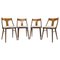 Dining Chairs in Walnut Finish, Former Czechoslovakia, 1950s, Set of 4 1