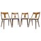 Dining Chairs in Walnut Finish, Former Czechoslovakia, 1950s, Set of 4, Image 1