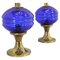 Brass and Glass Table Lamps, Former Czechoslovakia, 1970s, Set of 2 1