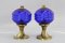 Brass and Glass Table Lamps, Former Czechoslovakia, 1970s, Set of 2 2