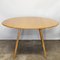 Round Blonde Beech and Elm Drop Leaf Dining Table attributed to Ercol, 1960s 2