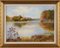 Jean Harrison, Lake Scene in Northern Ireland with Village Church, 1985, Oil Painting, Framed 1