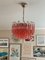 Lámpara de araña de cristal de Murano rosa, Imagen 6