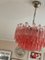 Lámpara de araña de cristal de Murano rosa, Imagen 5