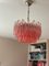 Lámpara de araña de cristal de Murano rosa, Imagen 3
