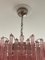 Lámpara de araña de cristal de Murano rosa, Imagen 12