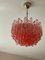 Lámpara de araña de cristal de Murano rosa, Imagen 1