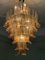 Lampadario grande in vetro di Murano color sabbia in stile Mazzega, Immagine 7