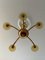 Lámpara de araña de Murano de cinco brazos en ámbar, años 70, Imagen 5