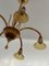 Lámpara de araña de Murano de cinco brazos en ámbar, años 70, Imagen 2