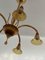 Murano Chandelier 5-Armed in Amber, 1970s, Image 2