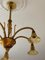 Lámpara de araña de Murano de cinco brazos en ámbar, años 70, Imagen 4