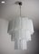 Murano Chandelier Tubular in Diamond Form White Matte Glass, Image 1