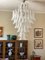 Lámpara de araña de Murano de vidrio blanco de Mazzega, Imagen 1