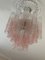 Tubular Pink Ombre Murano Glass Chandelier 3