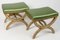 X-Shaped Lacquered Wood Stools, Early 20th Century, Set of 2, Image 2