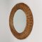 Riviera Style Round Woven Rattan Mirror, France, 1950s 5