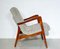 Mid-Century Modern Armlehnstühle aus Holz & Stoff, 1960er, 2er Set 4