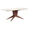 Mid -Century Dining Table with White Marble Top atttibuted to Ico Parisi, 1950s 4