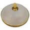 Frosted Glass and Brass Flush Mount, 1950s, Image 1