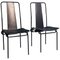 Italian Modern Black Chairs attributed to Adalberto del Lago for Misura Emme, 1980s, Set of 2, Image 1
