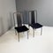 Italian Modern Black Chairs attributed to Adalberto del Lago for Misura Emme, 1980s, Set of 2 3