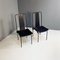 Italian Modern Black Chairs attributed to Adalberto del Lago for Misura Emme, 1980s, Set of 2, Image 3