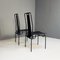 Italian Modern Black Chairs attributed to Adalberto del Lago for Misura Emme, 1980s, Set of 2 8