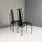 Italian Modern Black Chairs attributed to Adalberto del Lago for Misura Emme, 1980s, Set of 2, Image 8