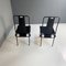 Italian Modern Black Chairs attributed to Adalberto del Lago for Misura Emme, 1980s, Set of 2 7