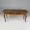 Italian Wooden Table with 2 Drawers, Brass Handle and Wavy Legs, 1700s 2