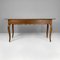 Italian Wooden Table with 2 Drawers, Brass Handle and Wavy Legs, 1700s 5
