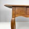 Italian Wooden Table with 2 Drawers, Brass Handle and Wavy Legs, 1700s 7