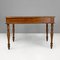 Italian Wooden Table with 2 Drawers and Turned Legs, 1800s, Image 4