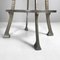 Italian Brutalist High Stools in Aluminum and Black Leather, 1940s, Set of 2 15