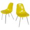 American Yellow Shell Chairs attributed to Charles & Ray Eames for Herman Miller, 1970s, Set of 2 1