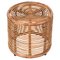 Mid-Century Rattan and Wicker Pouf Stool by Tito Agnoli, Italy, 1970s, Image 1